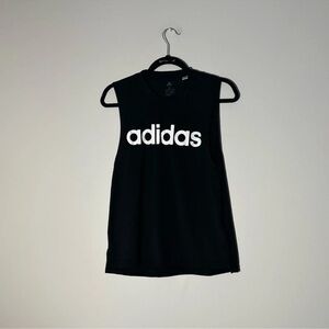 Adidas Black Sleeveless Top with White Logo